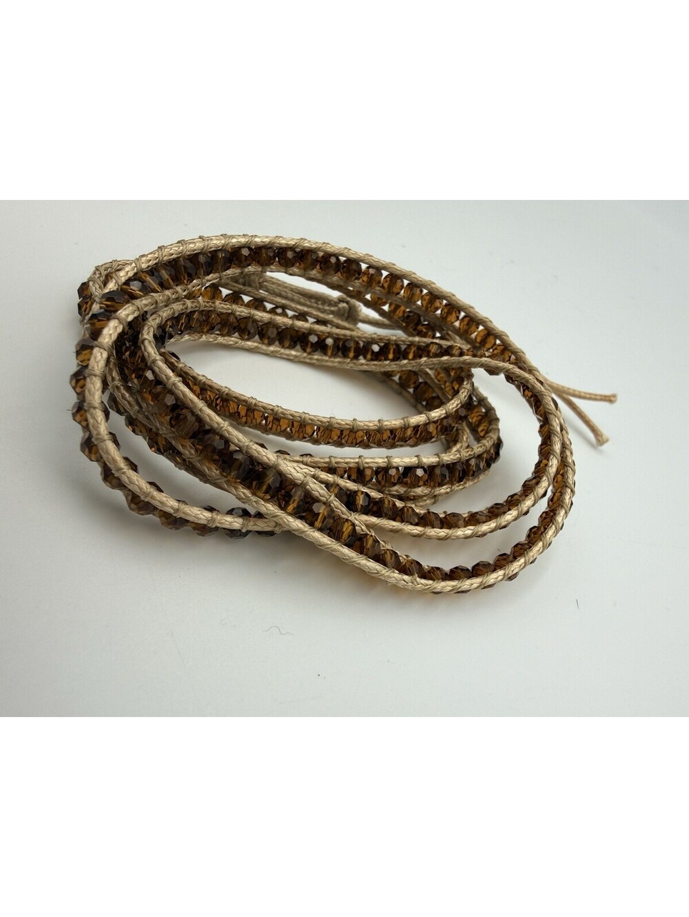 Victoria Emerson Brown Brass Bead Long Wrap Bracelet - Picture 2 of 4